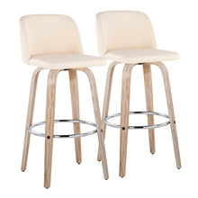 Load image into Gallery viewer, Toriano - Contemporary Fixed Height Barstool With Swivel &amp; Round Footrest (Set of 2)
