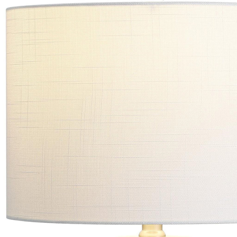 Novelty Table Lamps With Drum Shades (Set of 2) - White / Clear