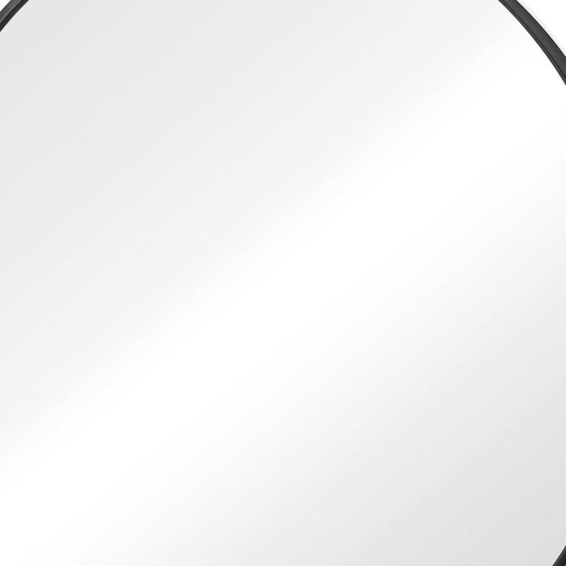 30'' Metal Round Framed Bathroom Vanity Mirror - Black