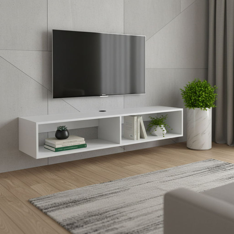 Floating Mount TV Stand - White