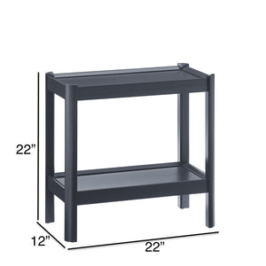 Yonda - Nightstand With 2 Shelves, Poplar And Construction, Design For Bedroom Storage - Black
