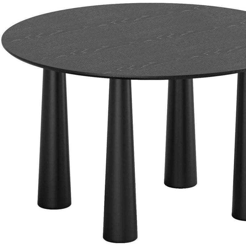 Wood Round Top Dining Table - Black