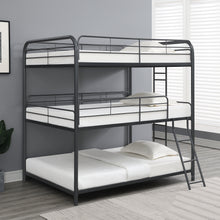 Load image into Gallery viewer, Furniture   Triple Bunk Bed, FULL/FULL/FULL, black
