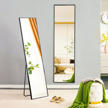 Load image into Gallery viewer, Aluminum Frame Minimalist Mirror, Bathroom Bedroom Wall Mirror, Elevating Contemporary Interiors, Can Be Wall Mounted Or Opened As A Standing Mirror - Black

