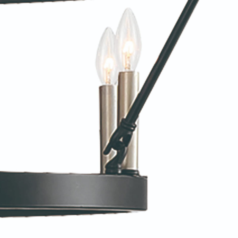 48" Candle Style Multi Light Metal Dimmable Chandelier - Black