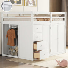 Load image into Gallery viewer, Loft Bed With Built In Wardrobes, Cabinets And Drawers
