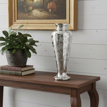 Load image into Gallery viewer, Etched Floral Round Table Vase - Antiqued Silver
