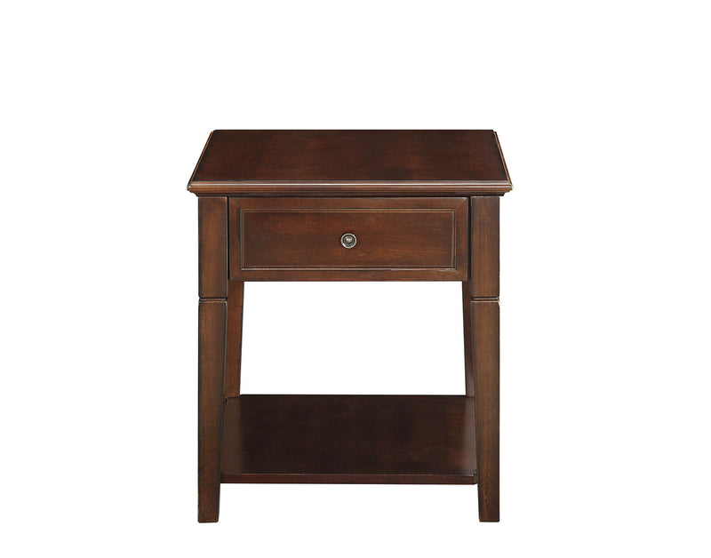 Manufactured Wood Rectangular End Table With Drawer And Shelf - Walnut