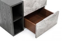 Load image into Gallery viewer, Contempo Faux Marble And Gray Two Drawer Nightstand - Gray
