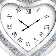 Load image into Gallery viewer, Mirrored Silent Analog Heart Wall Clock - Silver
