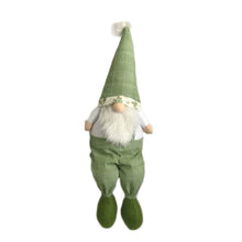 Load image into Gallery viewer, Fabric Christmas Standing Gnome Tabletop Sculpture (493008) - Green / White
