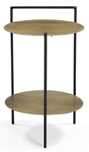 Load image into Gallery viewer, 22" Iron Round End Table With Shelf - Brass
