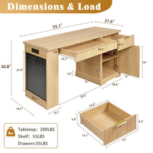 Load image into Gallery viewer, Modern Fluted Office Desk With Storage Cabinet
