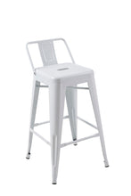Load image into Gallery viewer, Metal Low Back Counter Height Bar Chairs (Set of 4) - White
