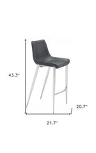 Load image into Gallery viewer, 30" Steel Low Back Bar Height Bar Chairs (Set of 2) - Black And Silver
