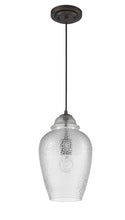 Load image into Gallery viewer, Hanging Light With Textured Glass Shade - Antique Bronze
