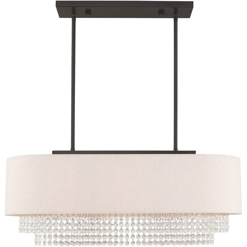 21'' Three Light Dimmable Chandelier With Shades - Bronze