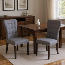 Load image into Gallery viewer, Fabric Wood Dining Side Chairs (Set of 2) - Gray
