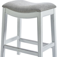 Load image into Gallery viewer, Solid Wood Backless Counter Height Bar Chair - Gray / White
