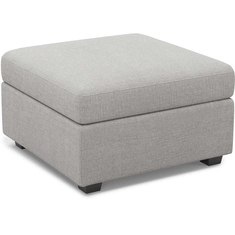 Chenille Storage Ottoman (714359) - Light Gray / Black