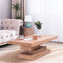Load image into Gallery viewer, Modern Rustic Coffee Table, Rectangular Center Table For Living Room - Natural Wood Wash / Rustic
