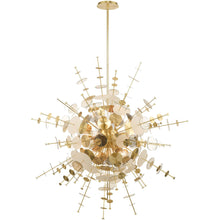 Load image into Gallery viewer, 58" Twelve Light Dimmable Chandelier With Shades - Brass
