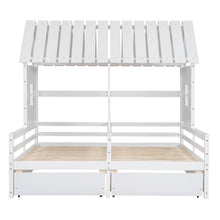 Load image into Gallery viewer, House Platform Beds With 2 Drawers, Side By Side Design
