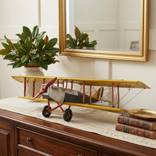 Load image into Gallery viewer, Hand Painted Air Plane - Yellow / Red / Gray
