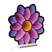 Load image into Gallery viewer, Flowers Tabletop Sign With LED - Purple / Pink / Yellow
