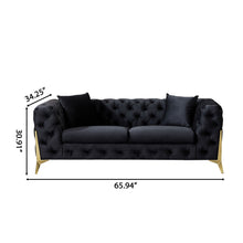 Load image into Gallery viewer, Loveseat With Diamond Button Tufting, Matching Throw Pillows
