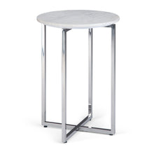 Load image into Gallery viewer, Marsden - Side Table With Polished Base - White / Silver
