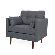 Load image into Gallery viewer, Enchantica - Upholstered Fabric Club Chair With Button Tufted And 2 Accent Pillows
