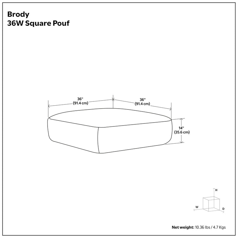 Brody - Large Square, Coffee Table Pouf
