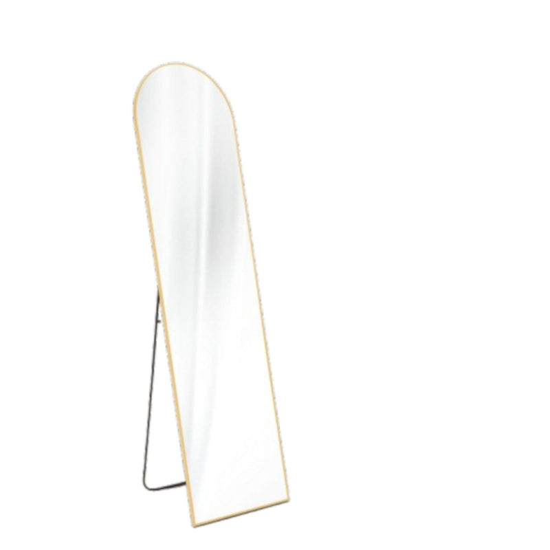 Metal Arch Framed Standing Mirror - Gold