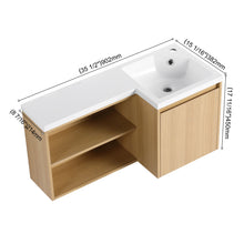 Load image into Gallery viewer, L-Shaped Wall Mounte Floating Bathroom Vanity With Integrated Sink
