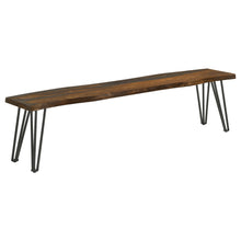 Load image into Gallery viewer, Neve - Sheesham Live Edge Dining Bench With Hairpin Legs - Gray
