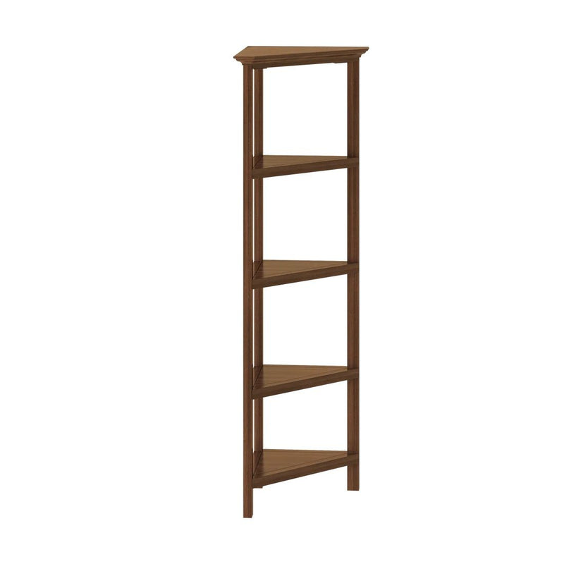 Four Tier Corner Bookcase - Walnut