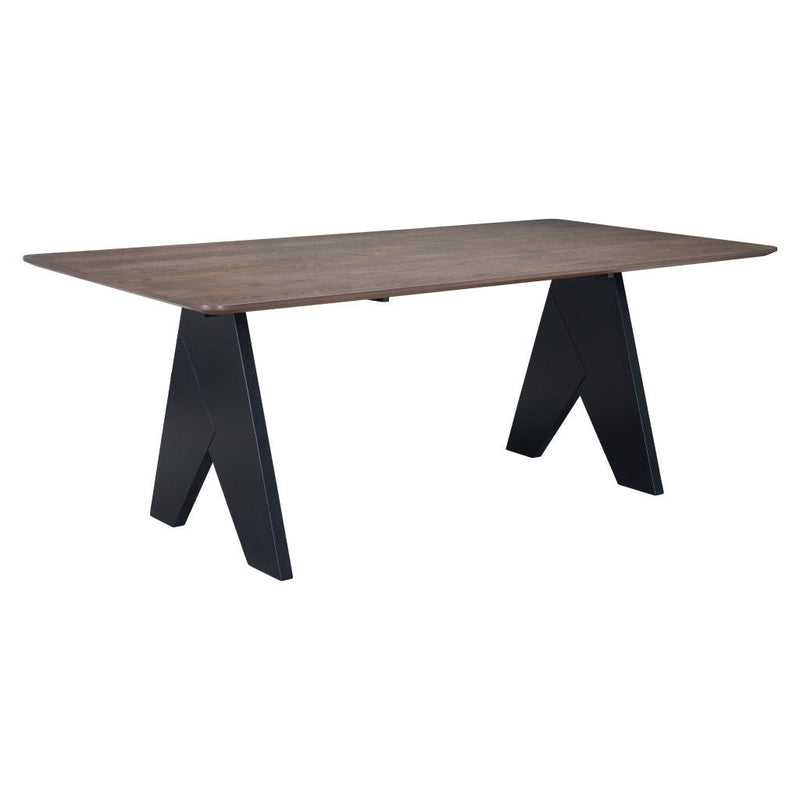 79" Wood And Solid Wood Pedestal Base Dining Table - Espresso