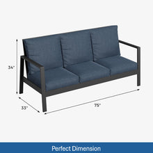 Load image into Gallery viewer, 3 Seat All-Weather Patio Sofa With Cushions
