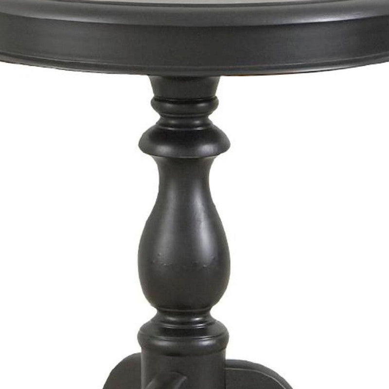 25" Manufactured Wood Round End Table - Black