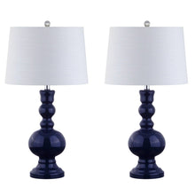 Load image into Gallery viewer, Novelty Table Lamps With Drum Shades (Set of 2) - Navy Blue
