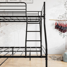 Load image into Gallery viewer, Heavy Duty Twin-Over-Full Metal Bunk Bed, Easy Assembly with Enhanced Upper-Level Guardrail, Black
