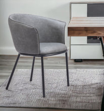 Load image into Gallery viewer, Upholstered Faux Leather Dining Arm Chair - Gray
