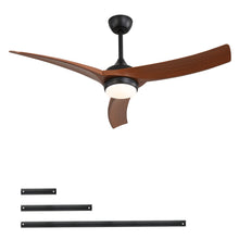 Load image into Gallery viewer, Ceiling Fan With 3 Blades, Remote Control Reversible DC Motor, Dimmable Light, And 1H / 4H / 8H Timer - Black
