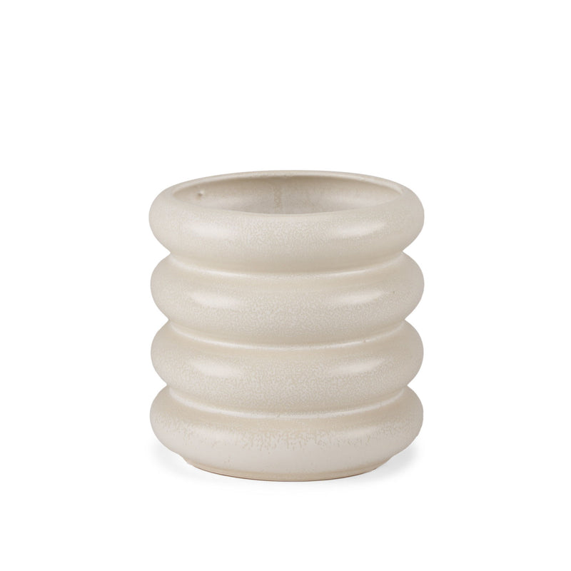 Stacking Rings Cylinder Table Vase - Cream