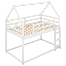 Load image into Gallery viewer, Twin over Twin Low Bunk Bed, House Bed with Ladder , White(OLD SKU:WF197808AAK)
