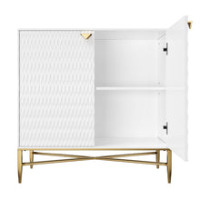 Load image into Gallery viewer, Wood Accent Cabinet With Two Doors - White / Gold
