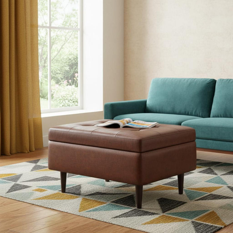 34" Upholstery Storage Ottoman - Brown
