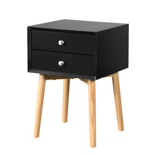 Load image into Gallery viewer, Side Table With 2 Drawer, Mid-Century Modern Storage Cabinet For Bedroom

