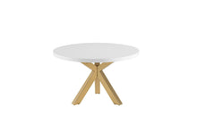 Load image into Gallery viewer, 48" Wood And Metal Cross Leg Base Round Top Dining Table - White
